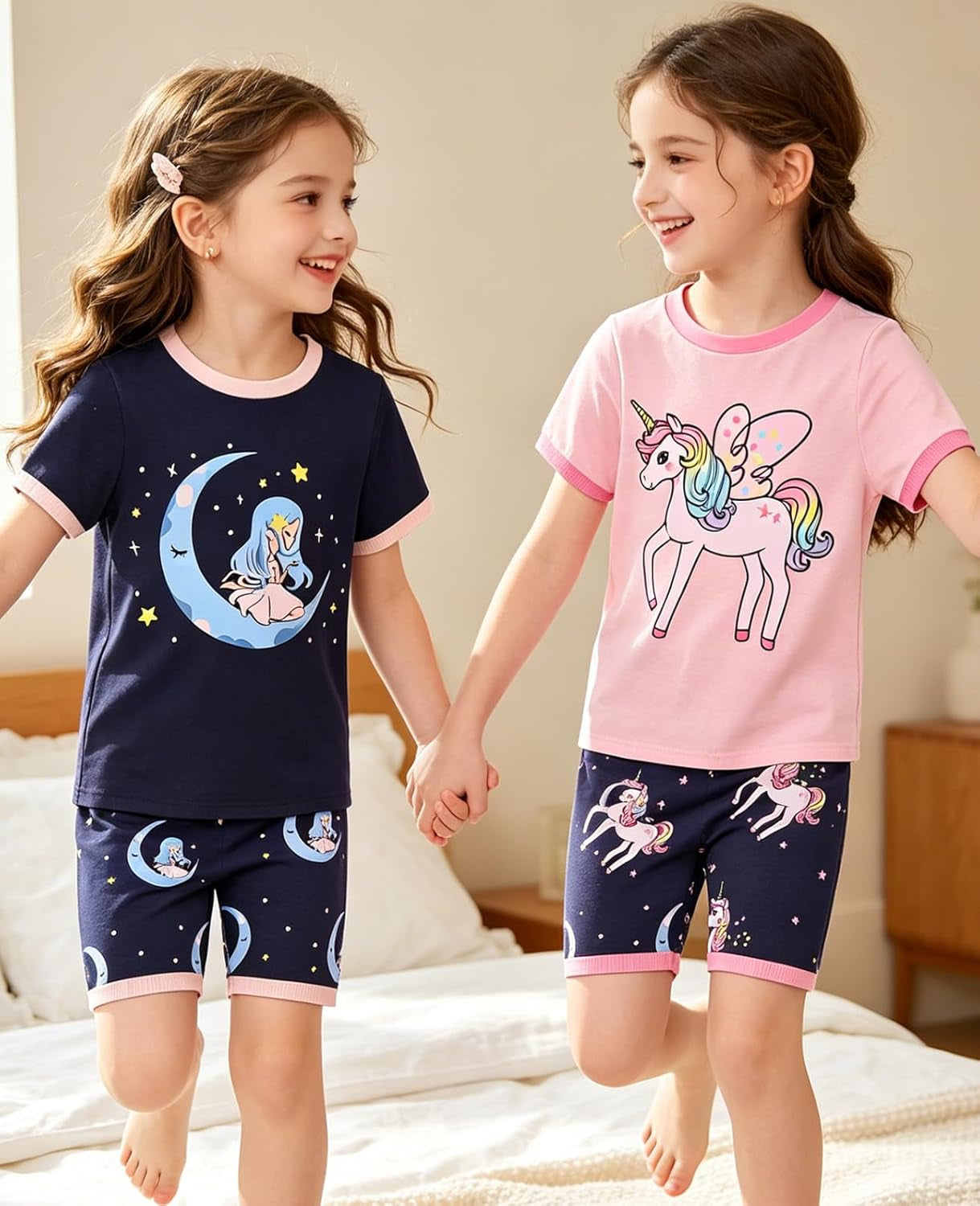 Little Girls Cotton Short Pajamas Summer Kids Clothes Toddler Toddler Pjs Sets
